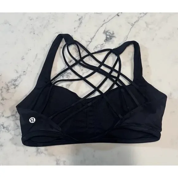 Lululemon Free To Be Wild Bra Womens Size 8 Incognito Camo Multi Grey EUC - Picture 2 of 5